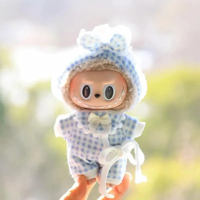 Pyjama Fait Main Labubu – Ensemble Floral en Plaid avec Accessoires Douillets