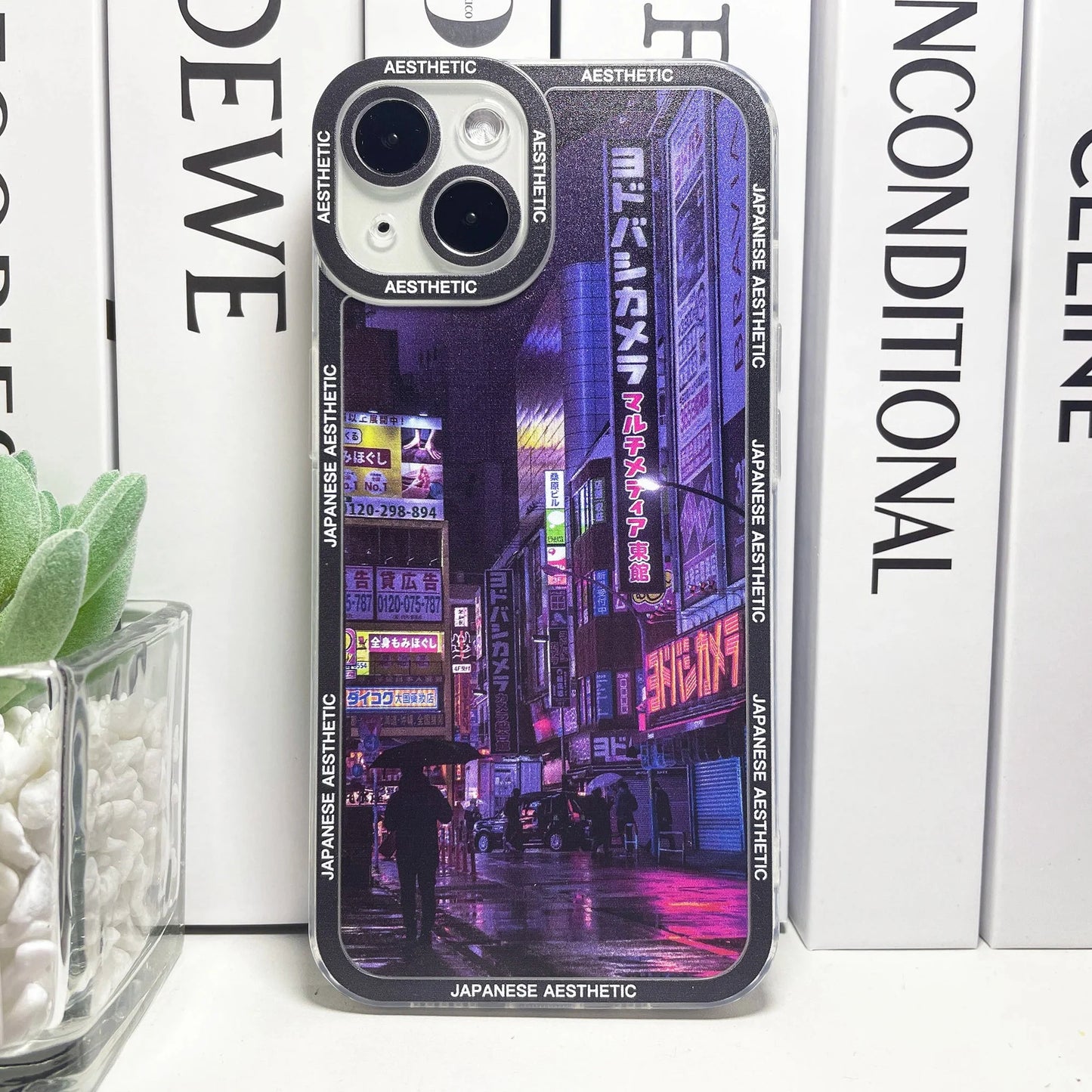 Coque iPhone Esthétique – Coque Néon Tokyo Teintes Pourpres Design Japonais
