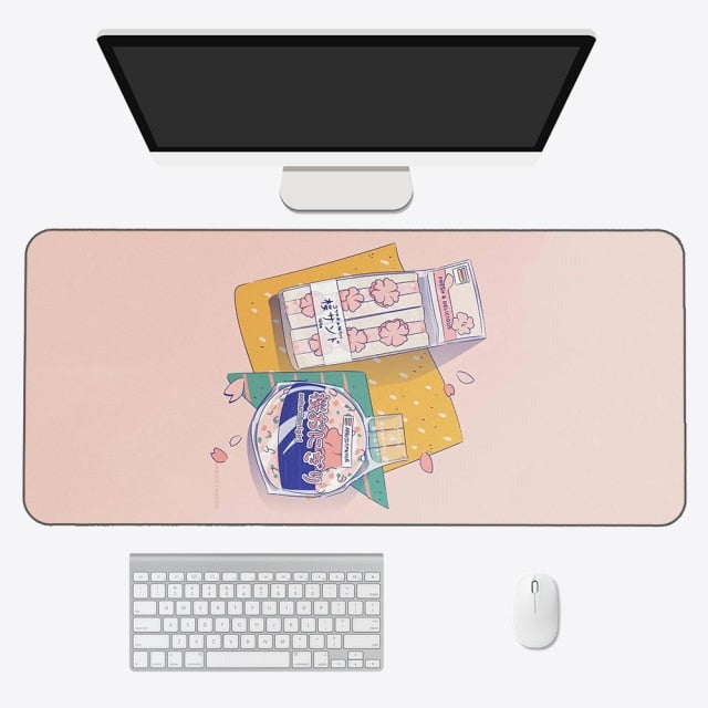 Tapis de souris kawaii – Tapis de bureau anime esthétique en tissu doux et durable