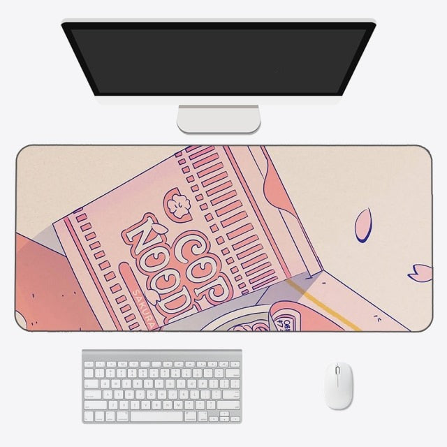 Tapis de souris kawaii – Tapis de bureau anime esthétique en tissu doux et durable