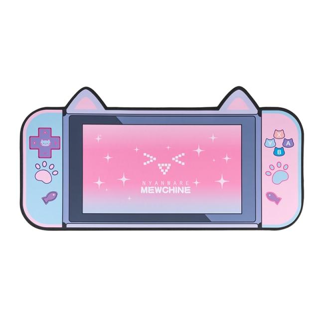 Tapis de souris kawaii chat rose – Grand tapis de bureau mignon et décoratif