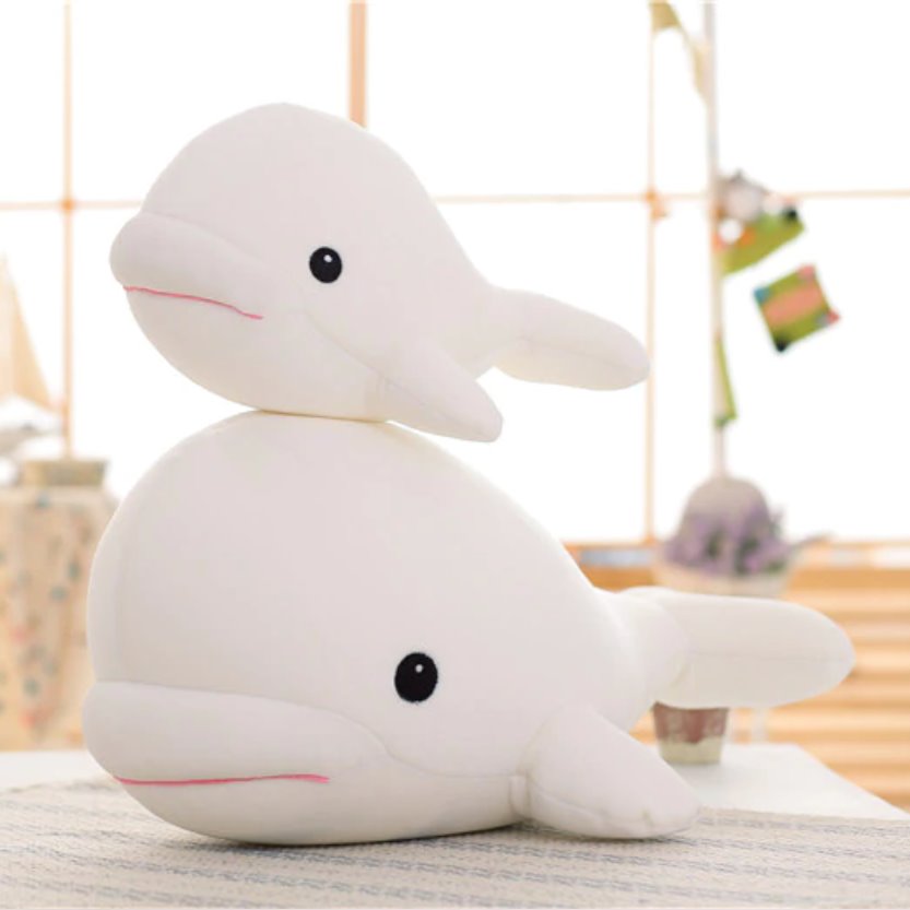Peluche baleine beluga pour enfants