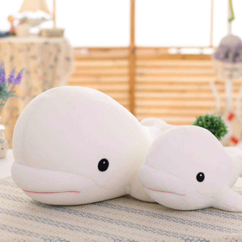 Peluche baleine beluga pour enfants