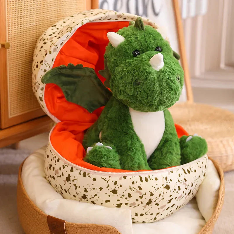 Œuf de dragon peluche coussin 2-en-1 pour enfants