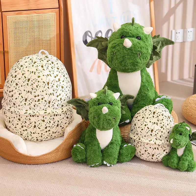 Œuf de dragon peluche coussin 2-en-1 pour enfants
