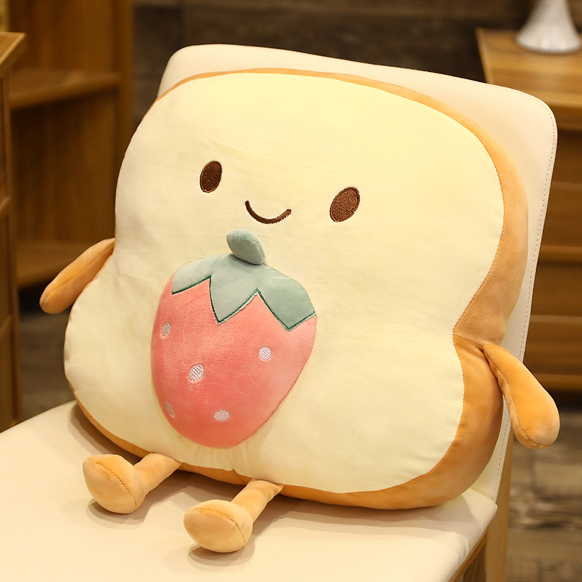 Coussin en forme de pain pelucheux pour décoration