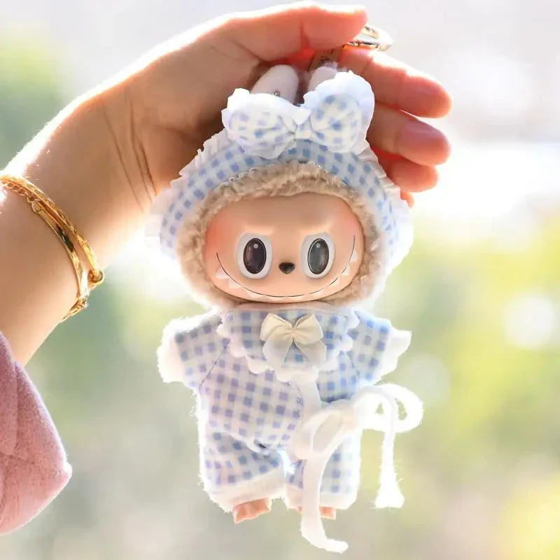 Pyjama Fait Main Labubu – Ensemble Floral en Plaid avec Accessoires Douillets