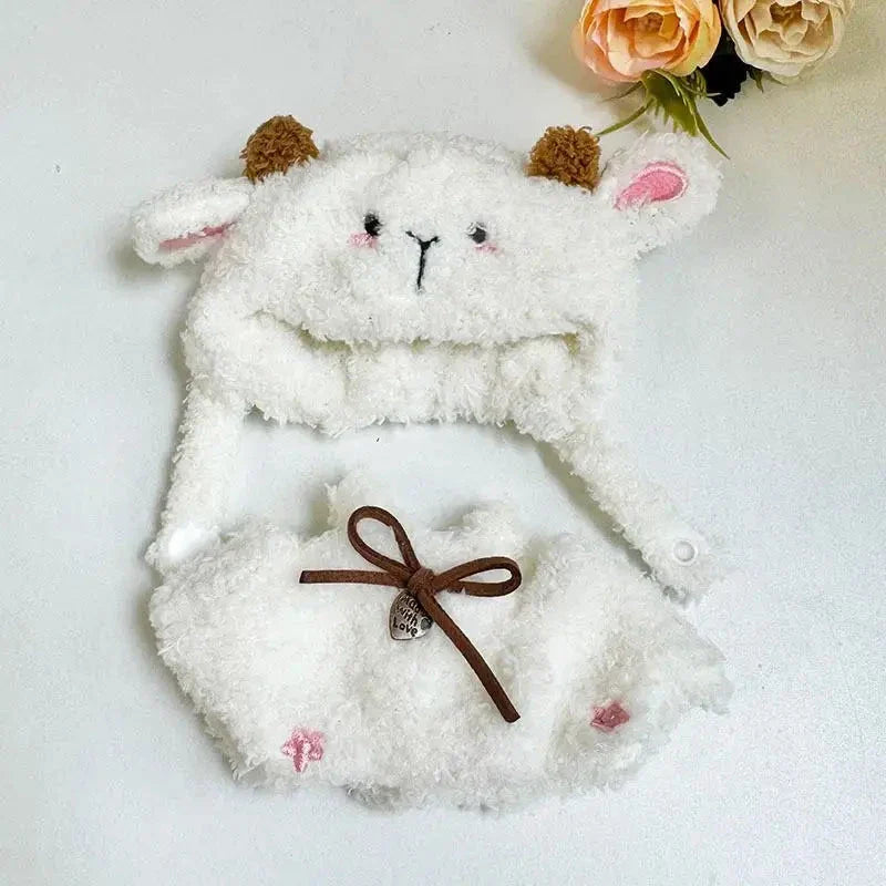 Salopette en Mouton Handmade – Ensemble Blanc Doux et Confortable pour Enfants