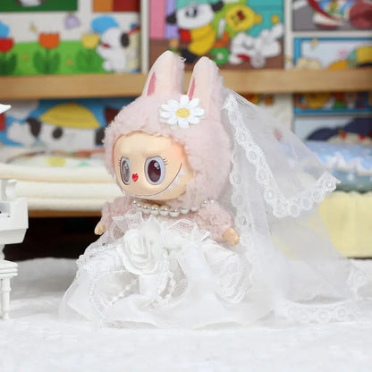 Robe de mariage fait main – Tenue élégante pour couple Labubu en tissu doux