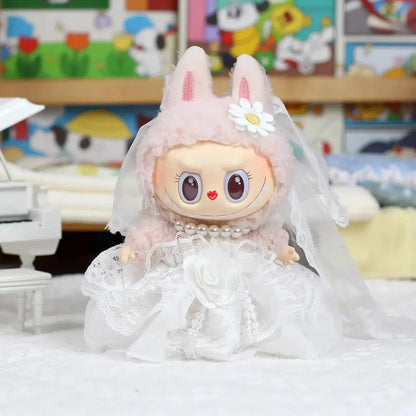Robe de mariage fait main – Tenue élégante pour couple Labubu en tissu doux