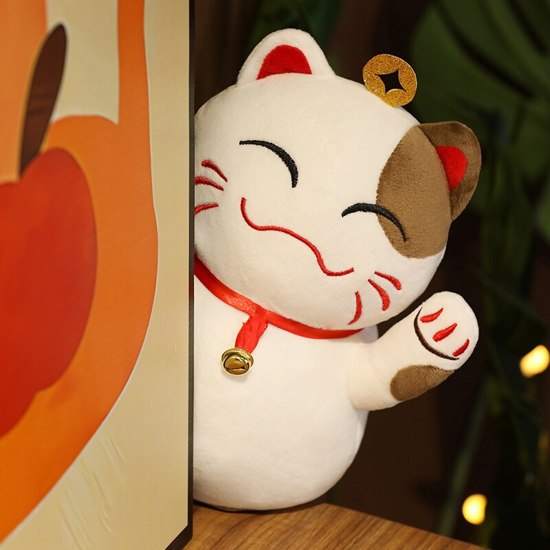 Peluche chat porte-bonheur pour enfants et collectionneurs