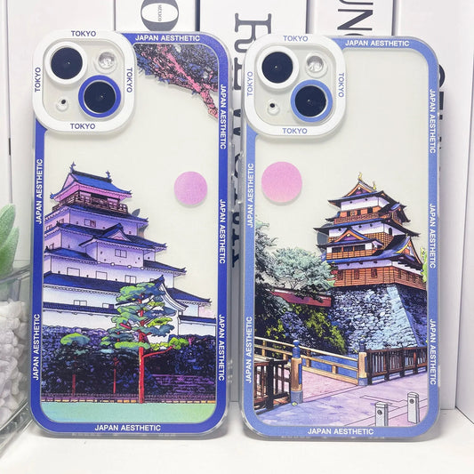 Coque iPhone esthétique – Coque design Temples et Châteaux Japonais Osaka Tokyo