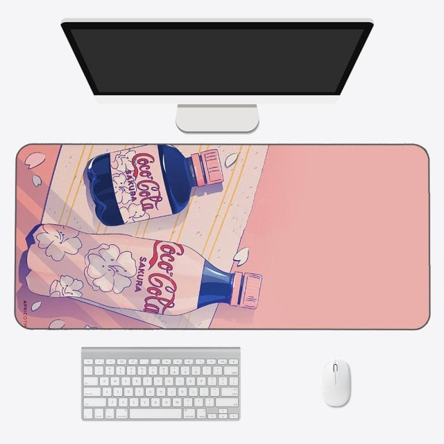Tapis de souris kawaii – Tapis de bureau anime esthétique en tissu doux et durable