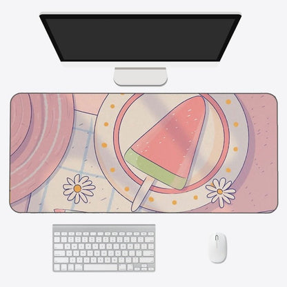 Tapis de souris kawaii – Tapis de bureau anime esthétique en tissu doux et durable