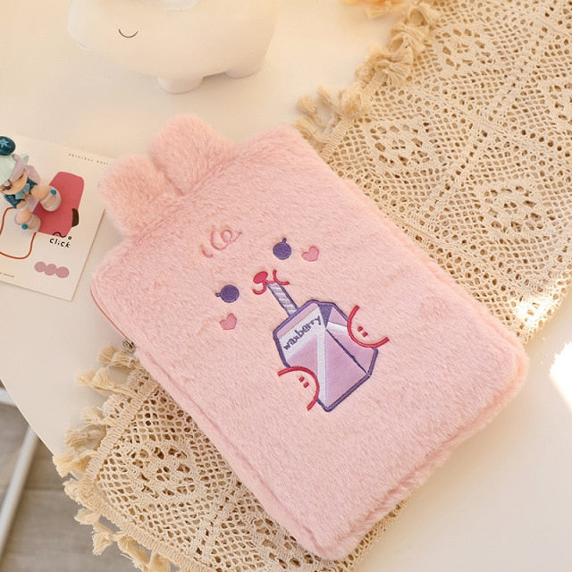 Housse iPad Kawaii – Étui en peluche Lapin et Ours doux et mignon