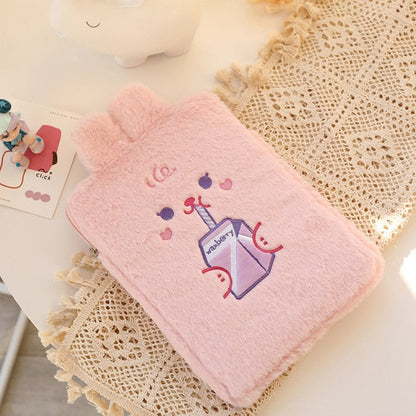 Housse iPad Kawaii – Étui en peluche Lapin et Ours doux et mignon