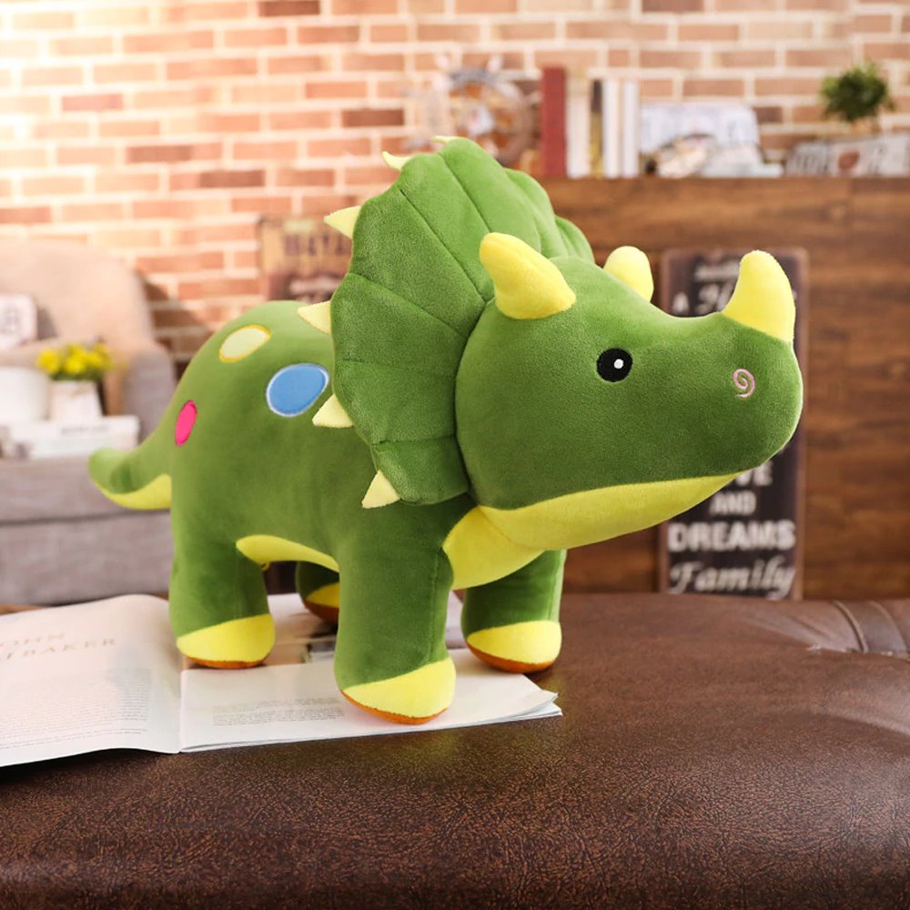 Dinosaure en Peluche Petit Dino à Cornes pour Enfants