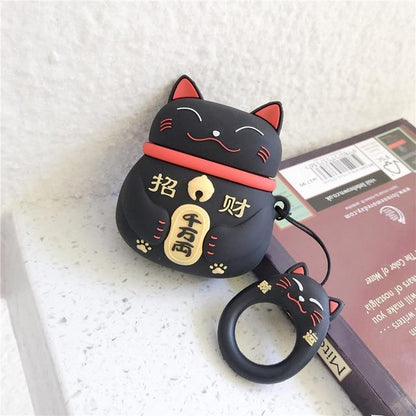 Coque Airpods – Étui Chat Chanceux pour Airpods 1 2 3 Pro, Design Unique et Amusant
