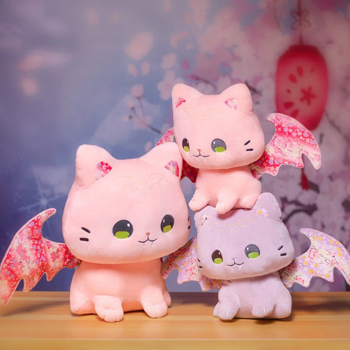 Peluches Kawaii Chats Sakura avec ailes pour enfants