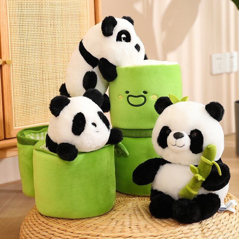 Peluches Panda et Bambou pour enfants et bébés