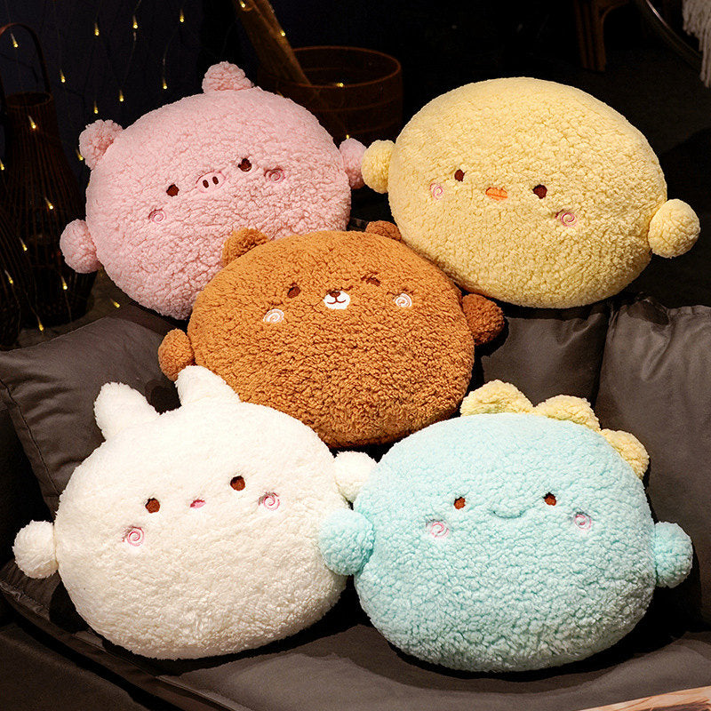 Coussin Animal Rond en Peluche pour Enfants et Décoration