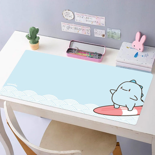 Tapis de souris large – Tapis de bureau surf coloré et doux en peluche