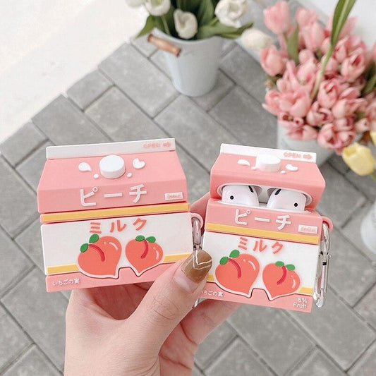 Coque Airpods en Carton – Étui à la Pêche Douce pour Airpods 1, 2 et Pro