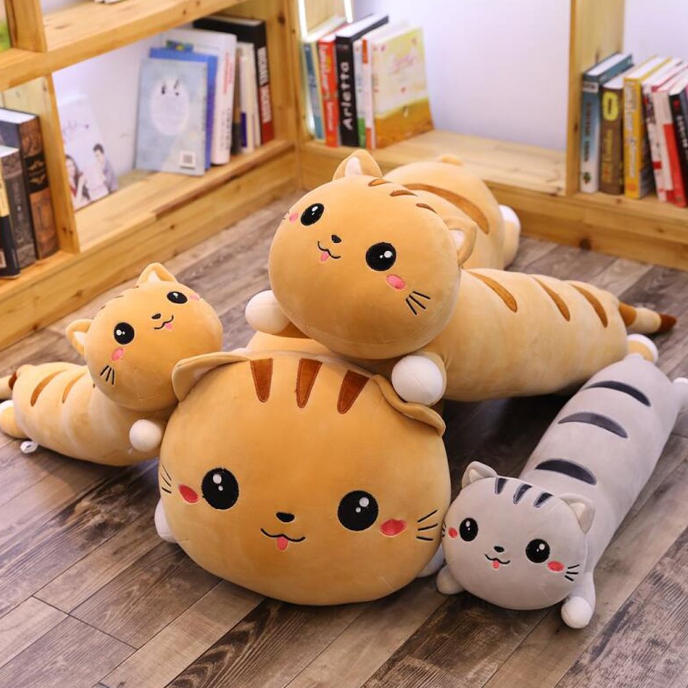 Jouet peluche chat long pour enfants et adultes